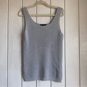 Vintage Suzelle Silver Sparkly Knit Tank